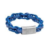 Fred Bennett | Braided Navy Thick Leather Bracelet