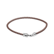 Fred Bennett | Ultra Thin Brown Leather Woven Bracelet