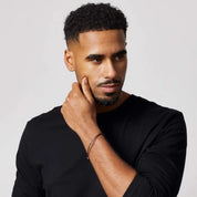 Fred Bennett | Ultra Thin Brown Leather Woven Bracelet