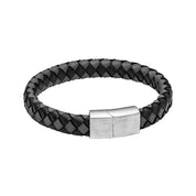 Fred Bennett | Checkboard Grey & Black Leather Bracelet