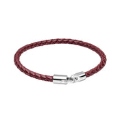 Fred Bennett | Braided Burgundy Leather & Hook Bracelet