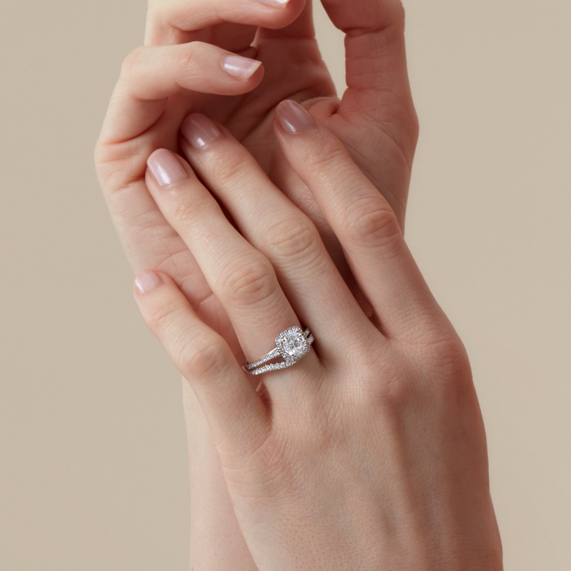 Creative Brilliance | Cynthia 18ct White Gold 1.20ct tw Lab Grown Diamond Halo Ring