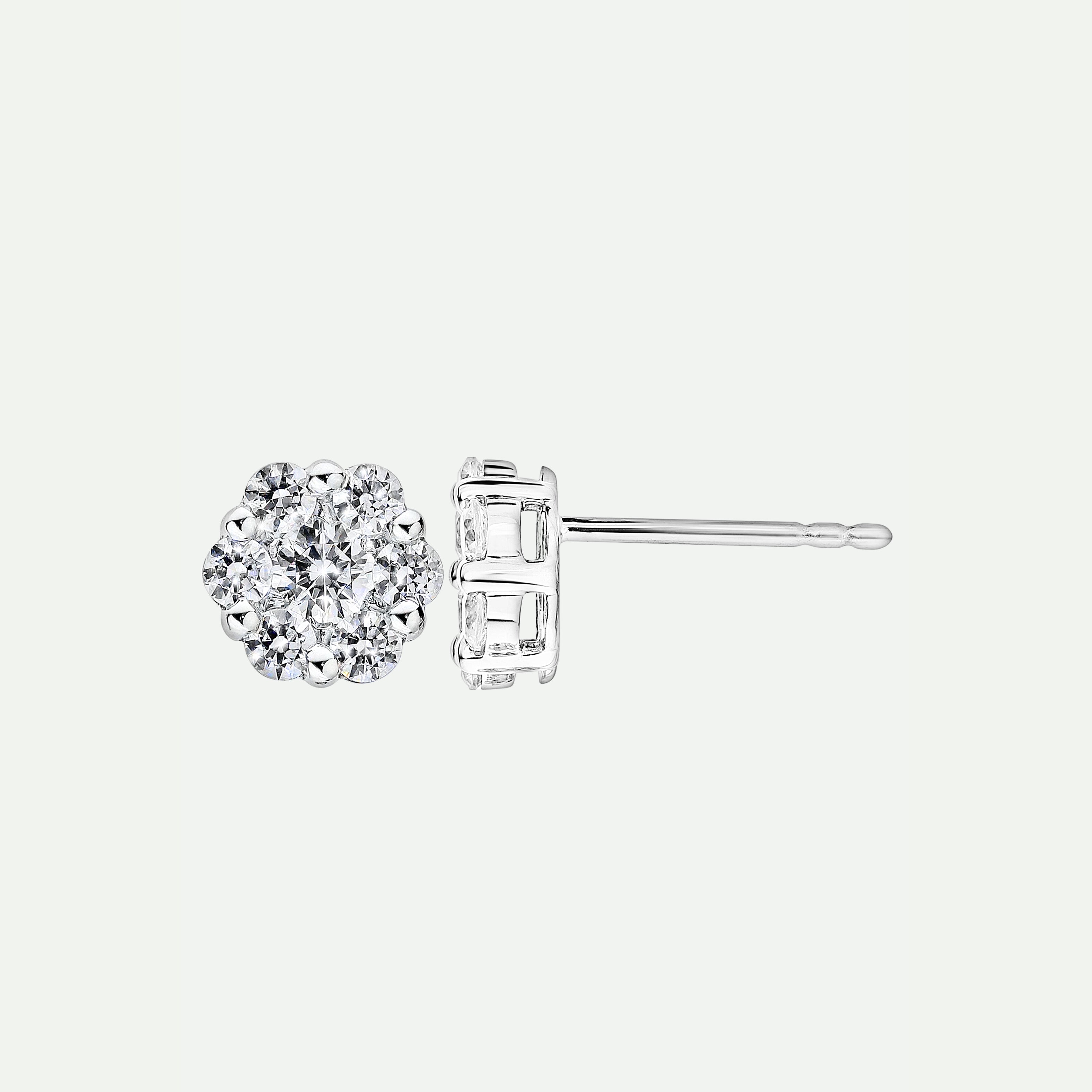 Creative Brilliance | Ava 9ct White Gold 1ct tw Lab Grown Diamond Earrings