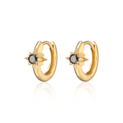 Scream Pretty | Large Black Star Huggie Earrings