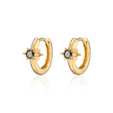 Scream Pretty | Large Black Star Huggie Earrings