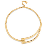 UNO de 50 | Rigid Necklace A rigid 18ct gold-plated necklace with a geometric design and a length of 40-45cm.