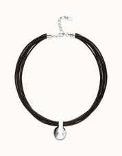 UNO de 50 | Multistrand Leather Necklace with Sphere