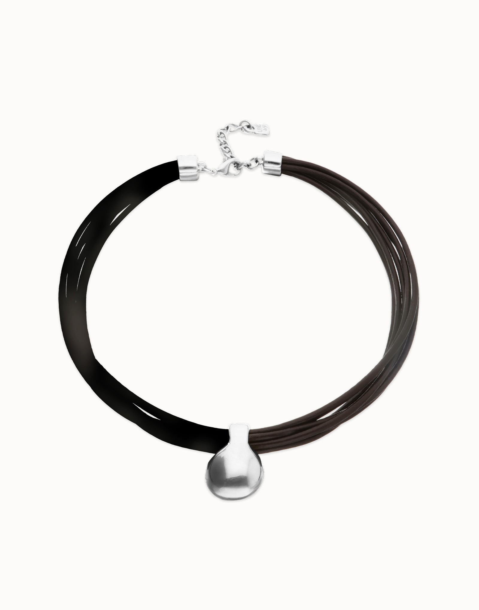 UNO de 50 | Multistrand Leather Necklace with Sphere