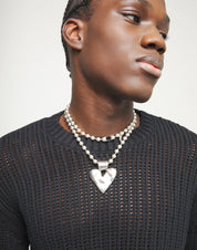 UNO de 50 | Statement Bead chain with large heart pendant