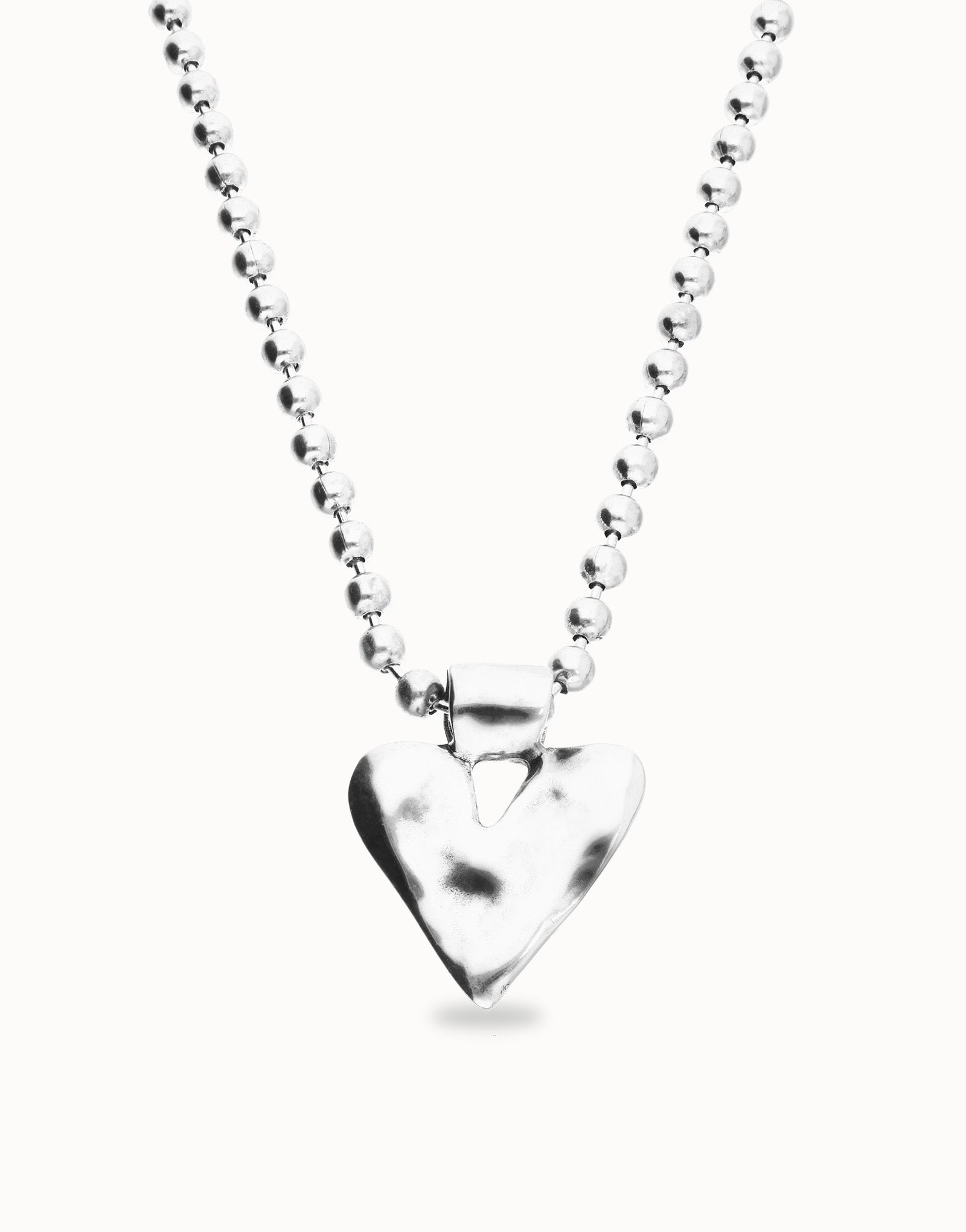 UNO de 50 | Statement Bead chain with large heart pendant