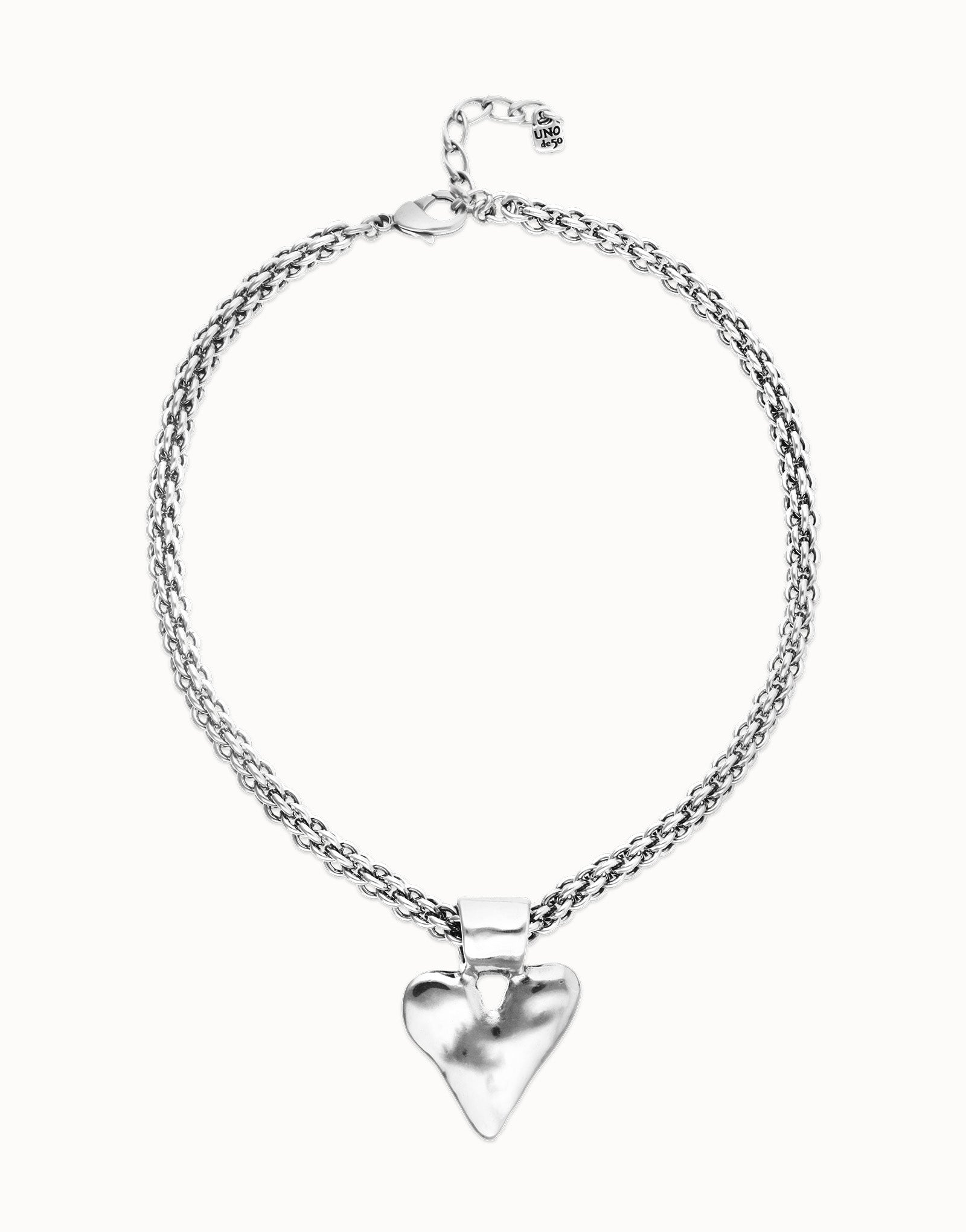 UNO de 50 | Statement Chain & Heart Necklace