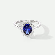 Creative Brilliance | Cate 9ct White Gold 0.25ct tw Lab Grown Diamond and Created Sapphire Ring
