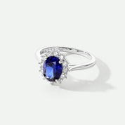 Creative Brilliance | Cate 9ct White Gold 0.25ct tw Lab Grown Diamond and Created Sapphire Ring