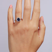 Creative Brilliance | Cate 9ct White Gold 0.25ct tw Lab Grown Diamond and Created Sapphire Ring