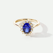 Creative Brilliance | Cate 9ct Yellow Gold 0.25ct tw Lab Grown Diamond and Created Sapphire Ring