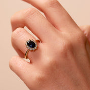 Creative Brilliance | Cate 9ct Yellow Gold 0.25ct tw Lab Grown Diamond and Created Sapphire Ring