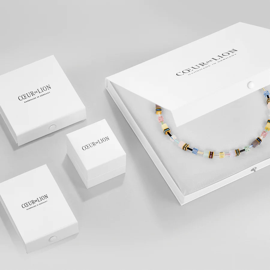 Coeur De Lion | Hoop earrings 15 stainless steel & crystals gold crystal