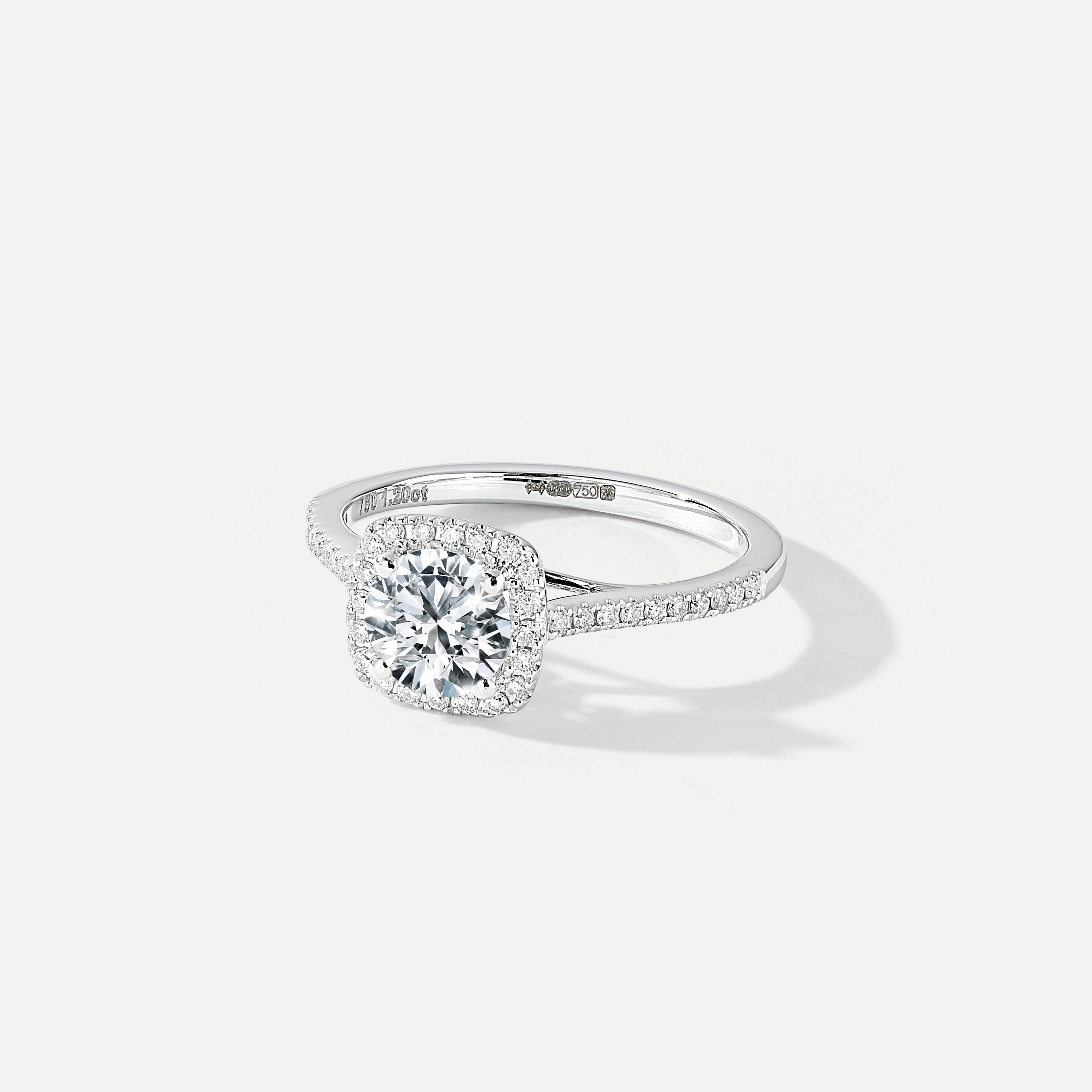 Creative Brilliance | Cynthia 18ct White Gold 1.20ct tw Lab Grown Diamond Halo Ring