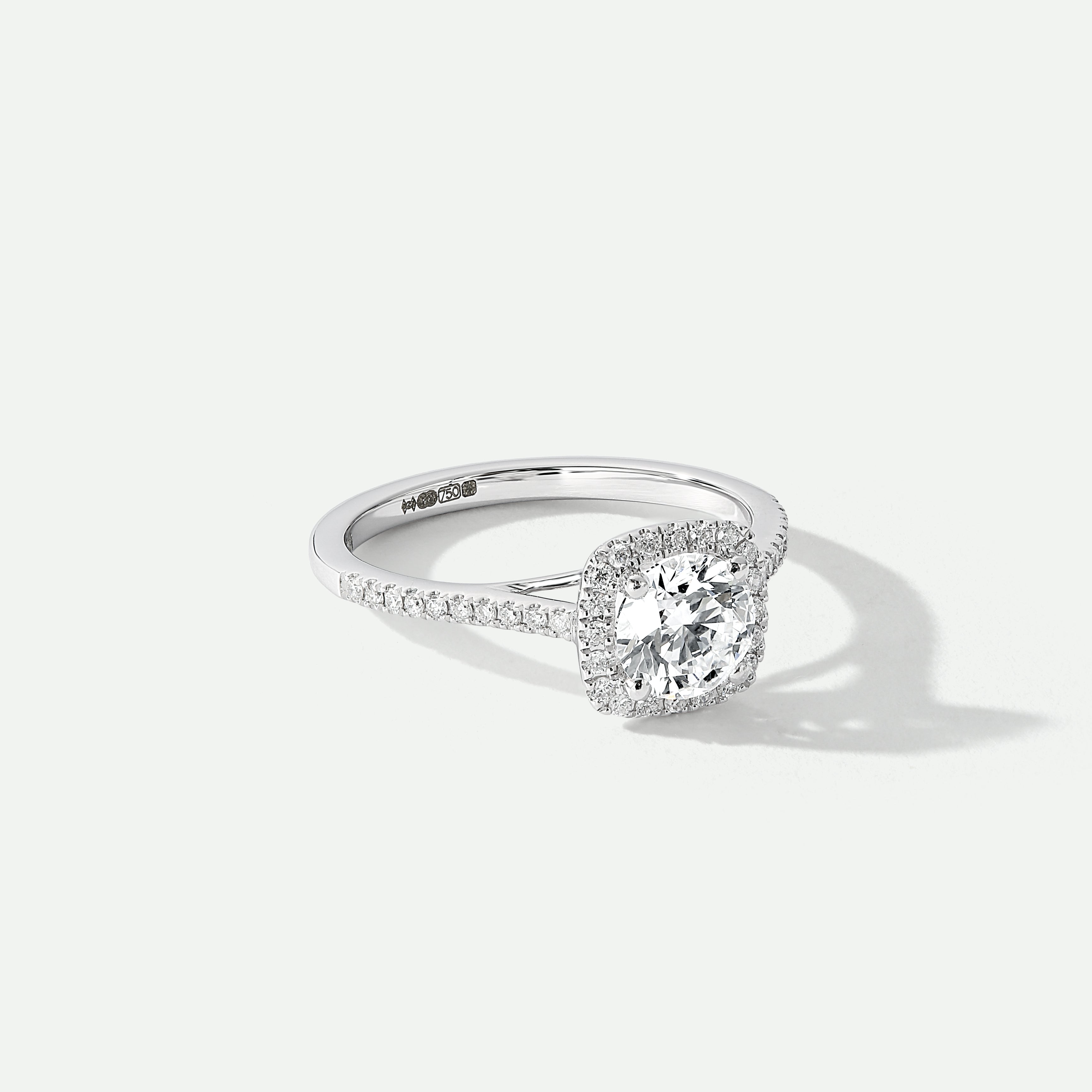 Creative Brilliance | Cynthia 18ct White Gold 1.20ct tw Lab Grown Diamond Halo Ring
