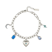 Bijoux De Mimi | Daisy Blue Silver Charm Bracelet