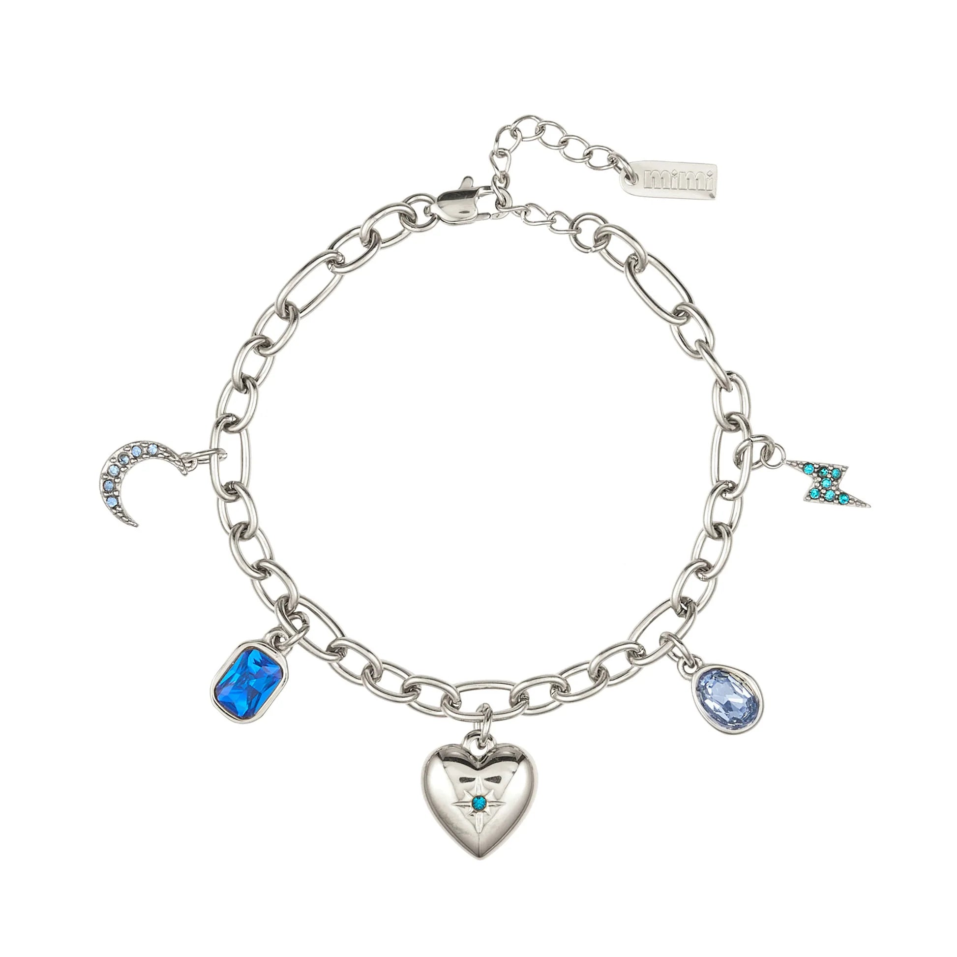 Bijoux De Mimi | Daisy Blue Silver Charm Bracelet