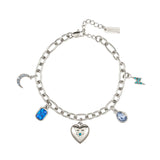 Bijoux De Mimi | Daisy Blue Silver Charm Bracelet