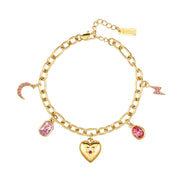 Bijoux De Mimi | Daisy Pink Gold Charm Bracelet