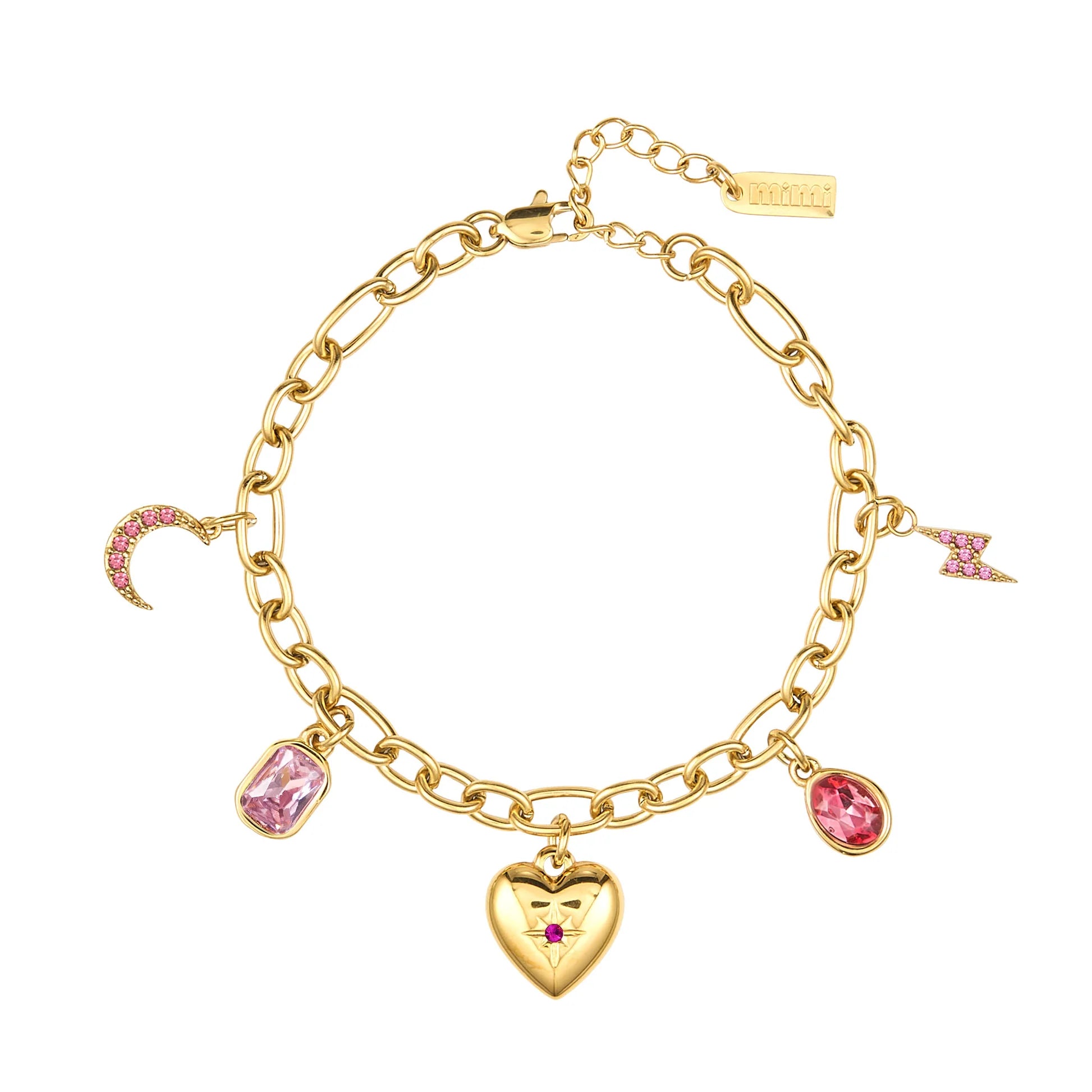 Bijoux De Mimi | Daisy Pink Gold Charm Bracelet