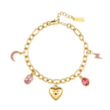 Bijoux De Mimi | Daisy Pink Gold Charm Bracelet