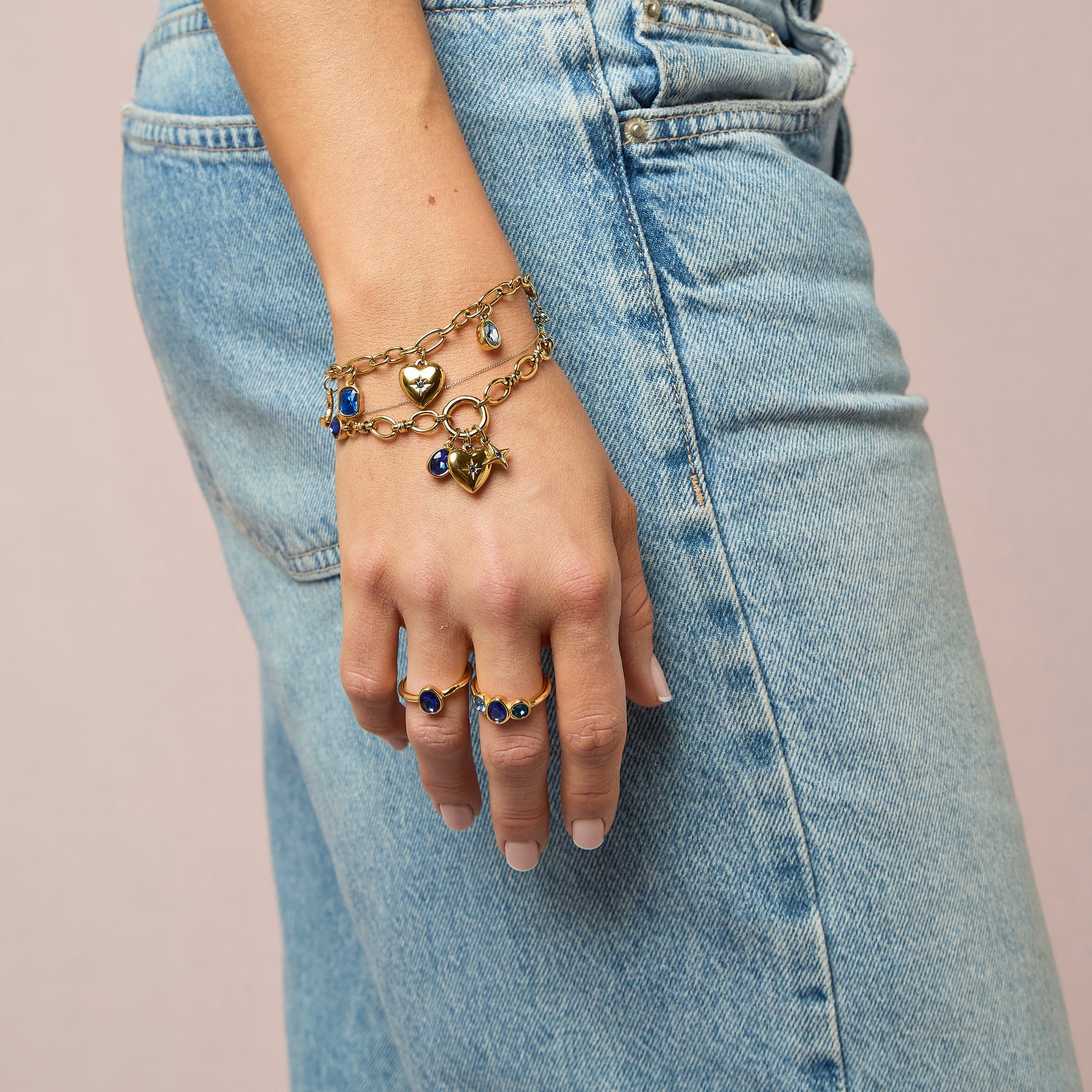 Bijoux De Mimi | Charli Blue Gold Charm Bracelet