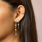 Bijoux De Mimi | Freya Crystal Silver Droplet Statement Studs
