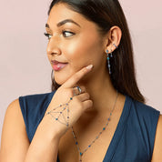 Bijoux De Mimi | Lily Dainty Ear Cuff Silver & Blue
