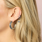 Petra Silver Multi- Blue Chunky Star Hoops