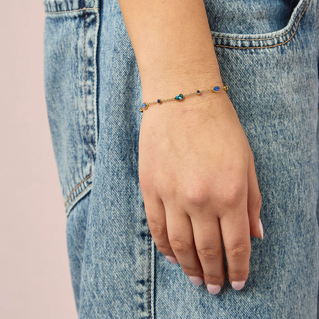 Beatrice Gold Blue Bracelet