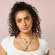 Bijoux De Mimi | Megan Blue Silver heart Pendant Necklace