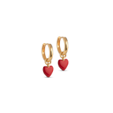 Enamel Copenhagen | Amore Gold Plated & Red Hoops