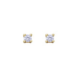 Diamonfire |  2mm Four claw Gold Plated Stud