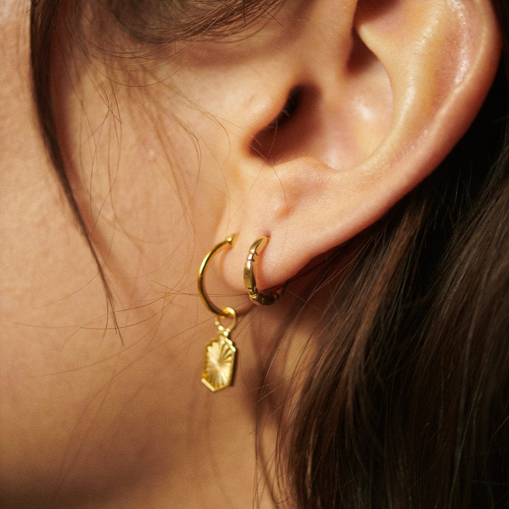 Daisy London |  Stacked 18ct Gold Plated Huggie Hoops