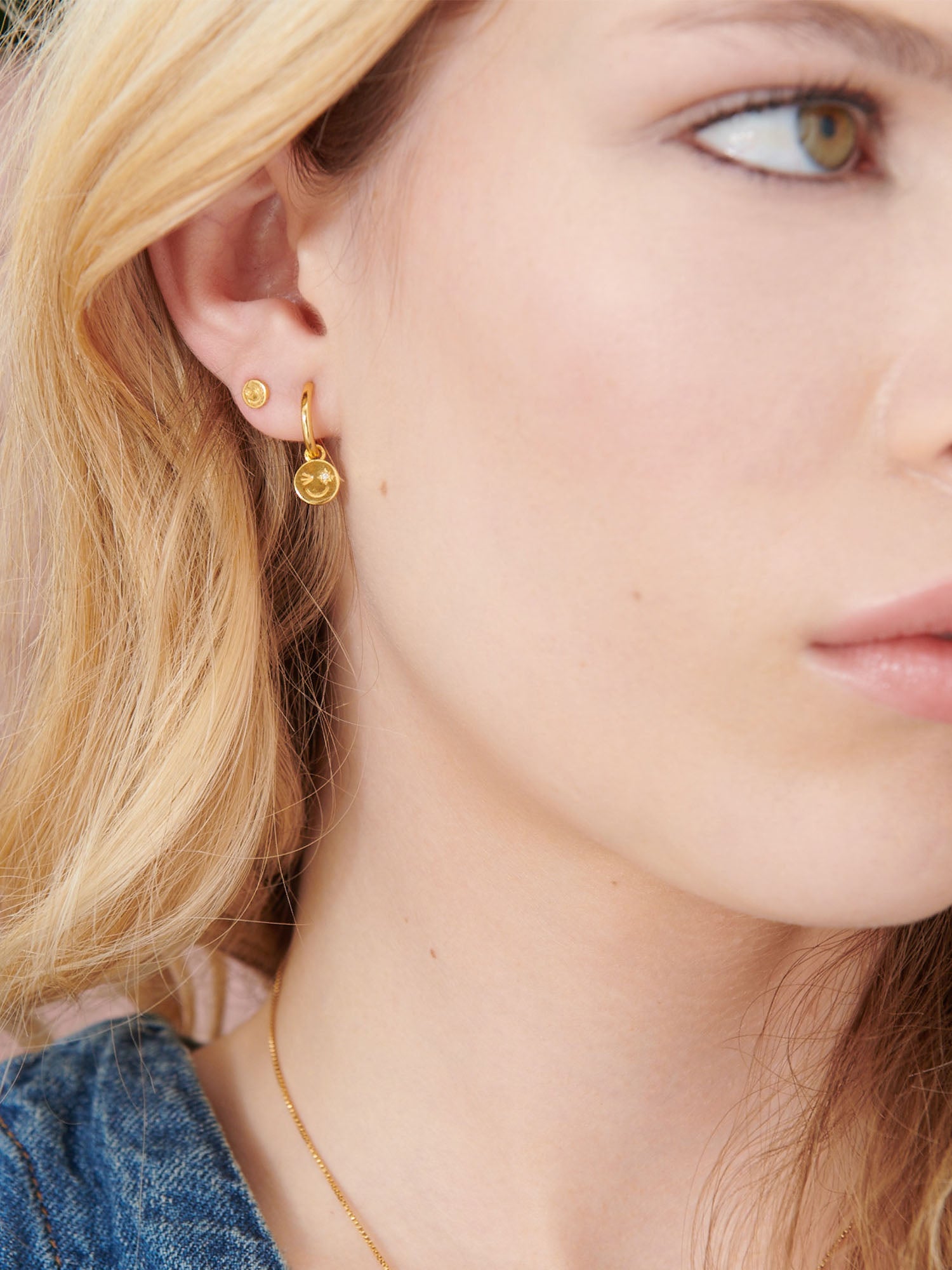 Rachel Jackson | Happy Face Huggie Hoop Earrings