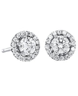 B&N 0.79ct Halo Lab Grown Diamond Earrings