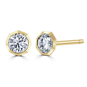 B&N | 18ct Yellow Gold Lab Grown faceted Diamond Earrings