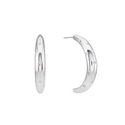 Bijoux De Mimi | Skye Silver Crystal Chunky Moon Hoops