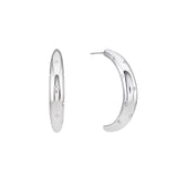 Bijoux De Mimi | Skye Silver Crystal Chunky Moon Hoops