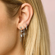 Bijoux De Mimi | Evie Crystal Silver Huggie Earrings