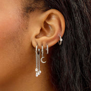 Bijoux De Mimi | Evie Crystal Silver Huggie Earrings