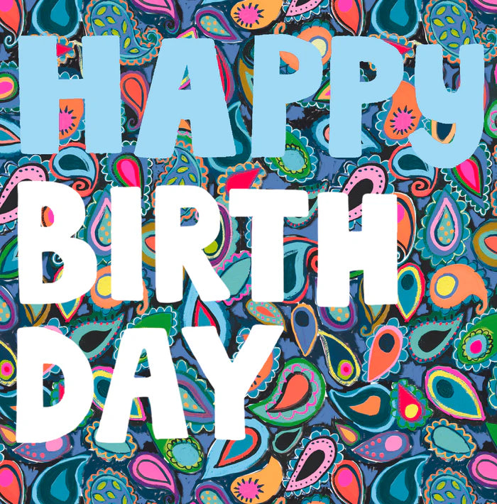 Paisley Design Birthday Card- Paper Salad