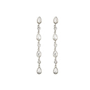 Bijoux De Mimi | Freya Crystal Silver Droplet Statement Studs