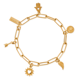 ChloBo | Gold Soul Compass Multi Charm Link Chain Bracelet