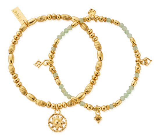 ChloBo | Gold Harmony Aventurine Set of 2 Bracelets