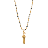 ChloBo | Gold Tassel of Joy Black Rutilated Quartz Necklace